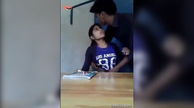 Sex-hungry tution teacher kissing and fingering pussy of sexy student