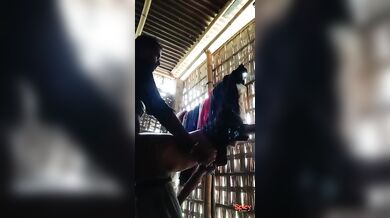 Bihari village guy fucking home alone gf in standing doggy style pose