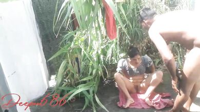 Haryanvi village bhabhi's pussy screwed by lusty devar at outside