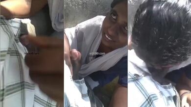Mallu college girl pleasing her horny lover with deepthroat BJ