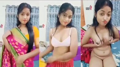 Marathi girlfriend in saree nude erotic striptease xxx video