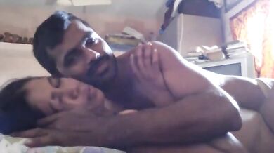 Mature aunty and young horny man having hot sex after foreplay