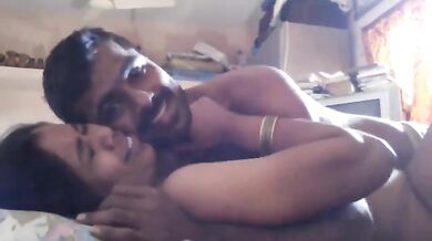 Mature aunty and young horny man having hot sex after foreplay